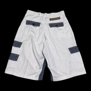 Red Ape Cotton Blend Baggy 12"‎ Inseam Y2K White Blue Shorts Men's 34 (Fits 32)
